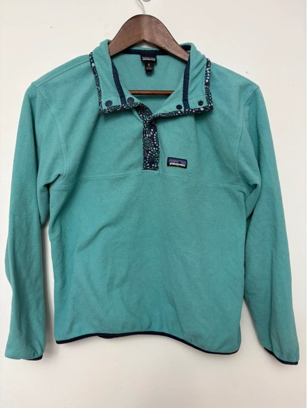 Patagonia Girls XL 14 Teal Synchilla Snap-T Fleece Pullover